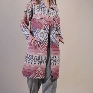 Very J Multicolor Geometric Coat